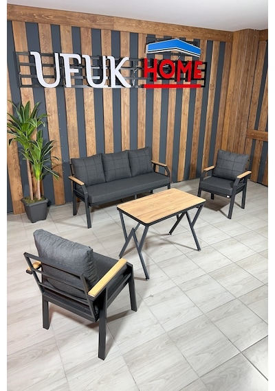 Ard & Garden Kavacık 3+1+1+masa Bahçe Mobilyası, Balkon Çay Seti, Bahçe Koltuk Takımı Antrasit