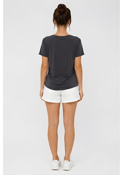 Lili Woman Kadın Relax Fit V Yaka Basic T-shirt K.4780 Antrasit