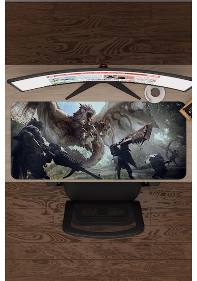 Monster Hunter: World Dikişli Kauçuk Oyuncu Mousepad V2 - 90x40 Xxl Gaming Mouse Pad