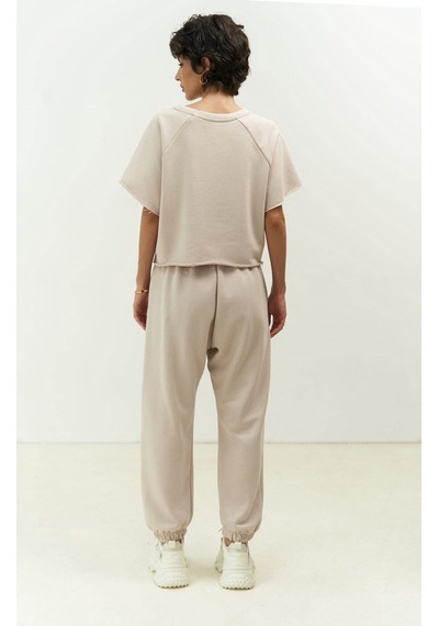 Mai Collection Mai Studios Co. Vero Bej Crop Eşofman Takım Bej