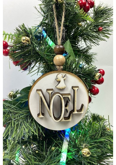 FdayAksesuar Parti Ürünleri Parti Süsleri Ahşap Noel Baskılı Yılbaşı Ağaç Süsü FRDY14194