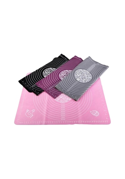 Tilbe Home Silikon Hamur Açma Yoğurma Matı Fırın Altlığı Ölçekli Mat Büyük Boy Renkli 65x45cm
