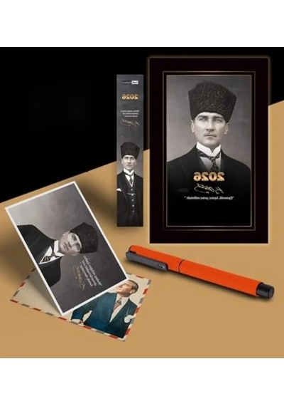 Atatürk Temalı 2026 Ajandası - Ayraç Ve Kartpostal İle 124-Pembe