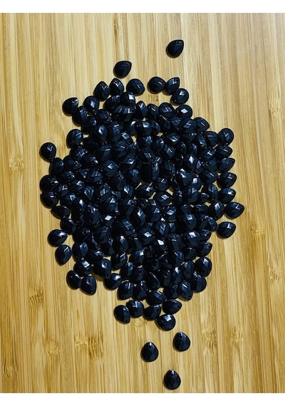 Siyah Oya, Abiye, Havlu, Takı, Örgü Vb. El İşi Plastik Gözyaşı Damla Boncuk. 25gr. Tahmini 195 Ad.
