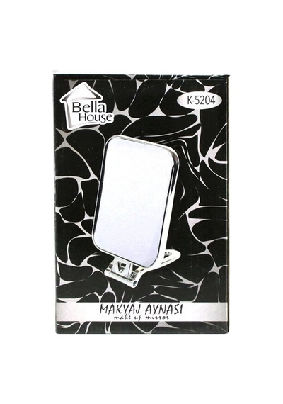 Bella House K-5204 Makyaj Aynası 15x11.5cm Gümüş Dikdörtgen Çift Taraflı Katlanır Ayaklı Diğer