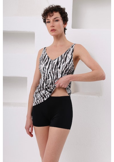 Lapıeno Kruvaze Şortlu Tankini Takım 4501 Valentına