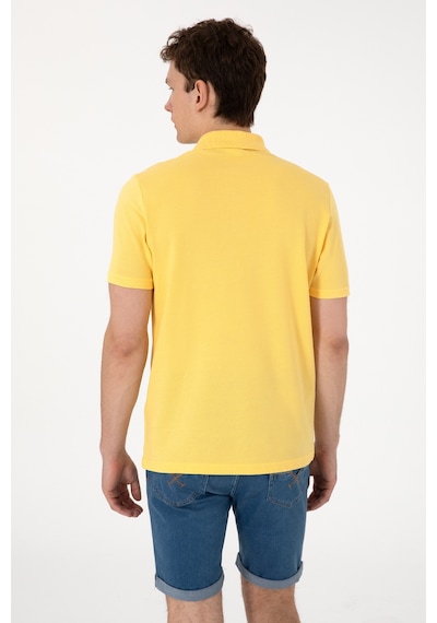 U.S. Polo Assn. Erkek Regular Fit Polo Yaka Sarı Basic Tişört 50306007-VR044