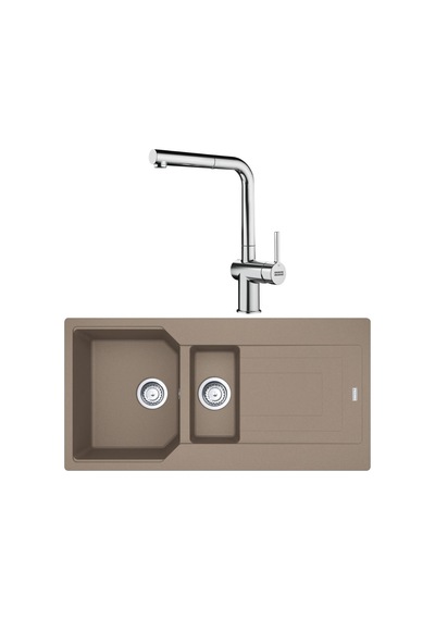 Franke Urban Ubg 651-100 Granit Oyster Evye, Active Plus Doccia Krom Armatür Kahverengi