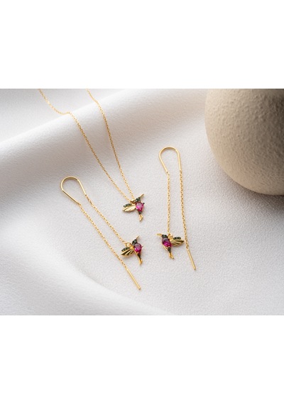 925 Ayar Papatya Silver İthal Takım Rose,gold,rodaj Gümüş