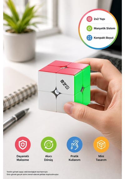 Qiyi M Pro 2x2 Manyetik Speed Cube Ball Core Çift Ayarlı Stickerless Zeka Küpü 5,1 Cm