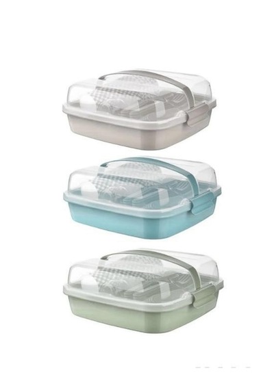 Titiz Lovely 32 Parça 6 Kişilik Piknik Seti Bpa Free Kapaklı Taşınabilir Piknik Sepeti - Mavi