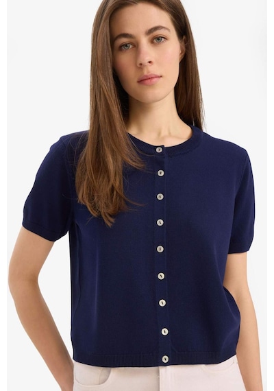DeFacto 	Regular Fit Bisiklet Yaka Basic Düz Triko Hırka E5770AX25SMNV31 Lacivert