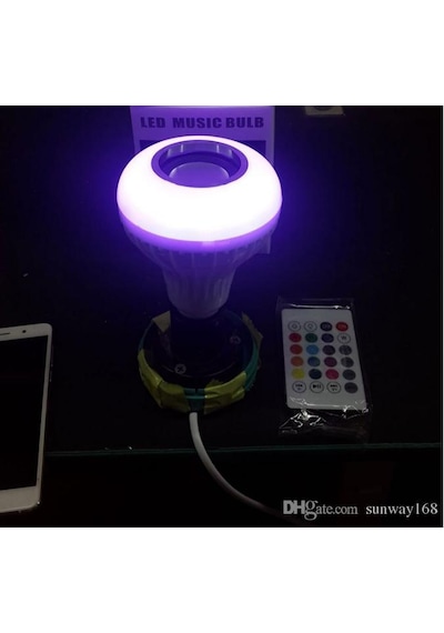 Bluetoothlu Hoparlörlü Led Ampul Kumandalı 16 Renkli Disko Ampul