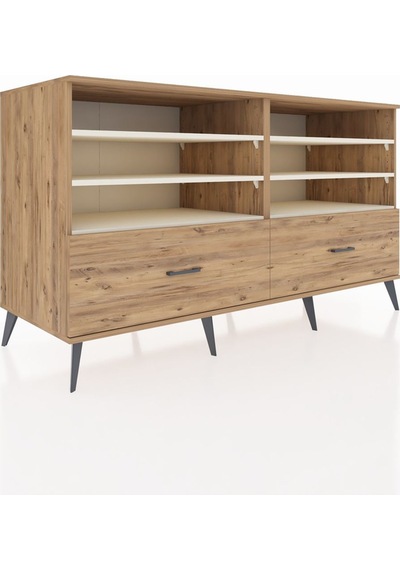 Kronos Konsol 6 Raflı 2 Çekmeceli 176x59x99 Çam-aytaşı/çam Çam-aytaşı/çam