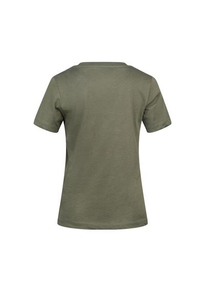 2as Alone Baskılı V Yaka Kadın T-shirt 403 Haki
