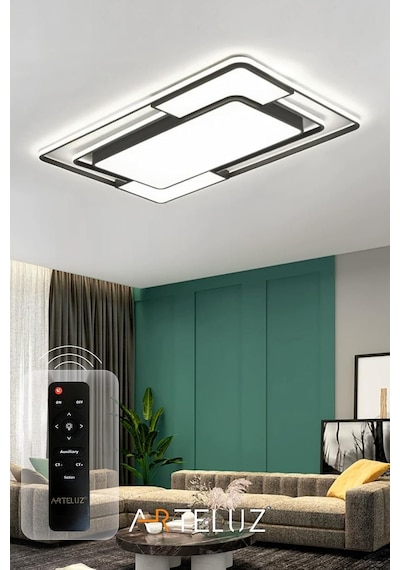 Dikdörtgen Model Modern Plafonyer Avize 90x60 Cm Çok Renkli