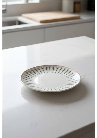 12'li Valencia Servis Tabak 23cm Dijital Sierra Rinart Krem