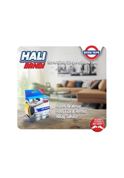 Halı Kaydırmaz Bant Boss Çift Taraflı Halı,kilim,paspas Kaydırmaz/50mmx5mt-1ad