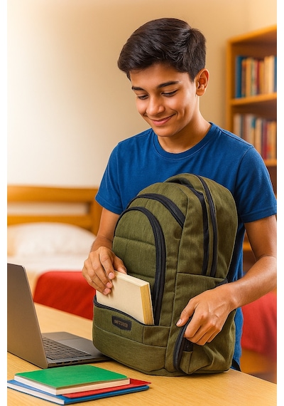 NewBag OKUL SIRT ÇANTASI-8 ROCKS  HAKİ