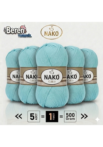 Calico- 11221 Camgöbeği- 5'li Paket - 100gr/240m - El Örgü İpi - Amigurimi-hırka- Kazak- Şal-bebek İpi