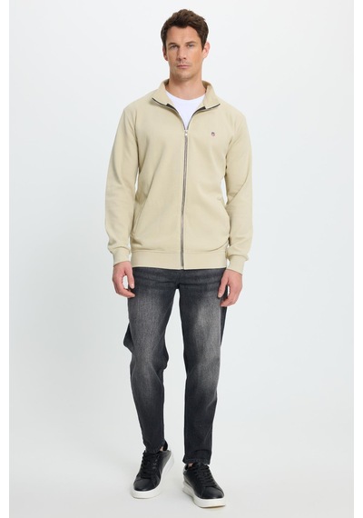 Tudors Erkek Slim Fit Dar Kesim Pamuklu Tam Fermuarlı Çift Cepli Dik Yaka Krem Sweatshirt Hırka-41890 Krem Tudors Erkek Slim Fit Dar Kesim Pamuklu Tam Fermuarlı Çift Cepli Dik Yaka Krem Sweatshirt Hırka-41890 Krem