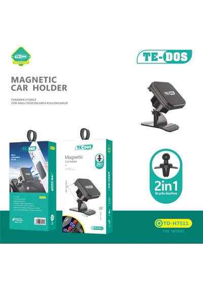 Mıknatıslı Araç İçi Telefon Tutucu Sabitleme Aparatlı Td-h7511