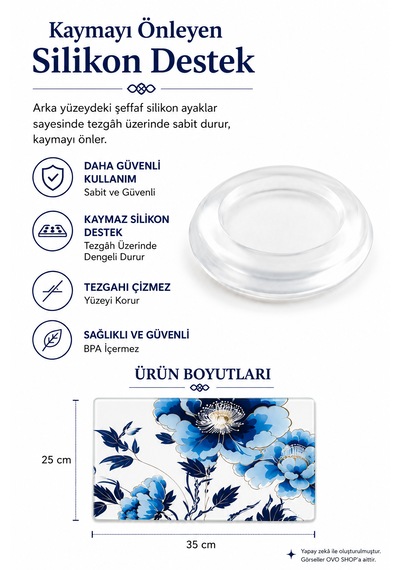 Cam Kesim Panosu Çiçek Desenli 25 35 Çok Renkli