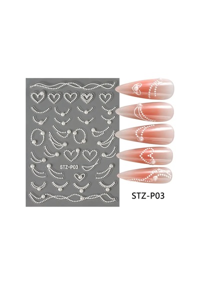 Nailist Fransız İnci Yapışkanlı Tırnak Sticker Nailart Tırnak Dövmesi No.3