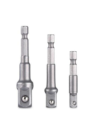 Tr 3'lü Lokma Adaptörü Seti, 1/2-1/4-3/8 İnç, Hex Plus