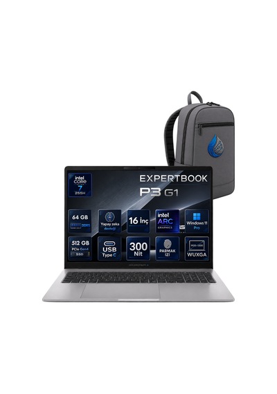Asus ExpertBook P3 G1 P3606CCA-U716512G1D-AIRNP21 Ultra 7-255H 64 GB 512 GB SSD 16'' W11P Dizüstü Bilgisayar
