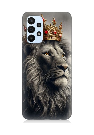 Samsung Galaxy A33 Uyumlu Taçlı Aslan 3 Desenli Silikon Kılıf