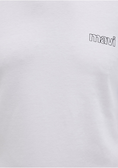 Mavi - Beyaz Basic Tişört 0610360-620 Beyaz