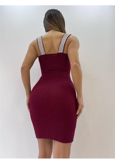 Pink Life Yeşil Bodycon Simli Askıları Taş Detaylı Mini Elbise-yeşil Yeşil