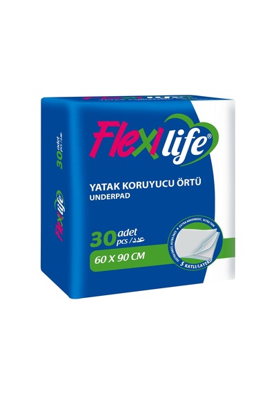 Flexi Life Yatak Koruması 30'lu 60x90 Su Geçirmez Tekstil Yüzeyli 3'li Ekonomik Paket - 3 Adet Tarı