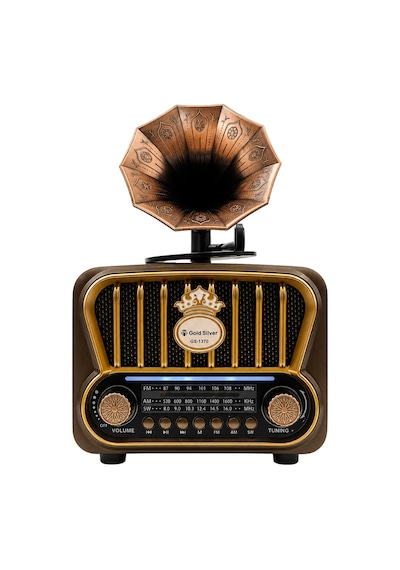Gold Silver Gs-1370 Nostaljik Gramofon Tasarımlı Bluetoothlu 3-band Radyo & Müzik Çalar