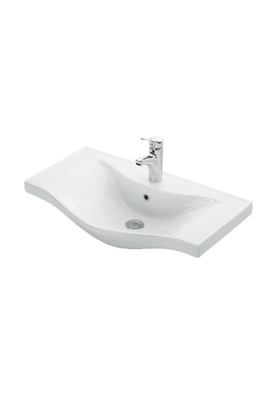 65 Cm Atlantik Çam-Antrasit Gri Mat Mdf Lavabolu Banyo Alt Dolabı Antrasit - Atlantik Çam