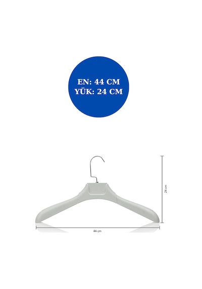 Ceket Askısı 44 Cm Soft Beyaz Plastik Bluz Elbise Kıyafet Askısı Ev Tipi 10 Adet Diğer