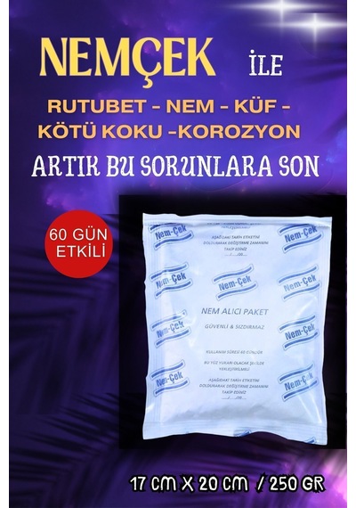 Nemçek Nem Alıcı Rutubet Giderici Küf Önleyici Koku Giderici Korozyon Önleyici 250 Gr 1 Paket