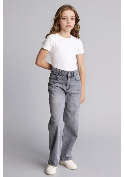 Defacto Straıght Wıde Jean Pantolon Kız Çocuk G9536a826spnm55 Gri-nm55