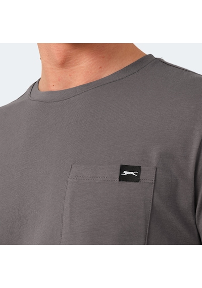 Slazenger VESELA Erkek Cepli Koyu Gri Tişört