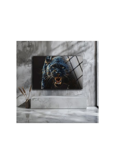 Panter Hayvanlar Vahşi Yaşam Asılmaya Cam Tablo Modern Sanat Tablosu Uv Baskılı Canlı Renkler Ev Ve İş Yeri Anlamlı Hediye Seçeneği