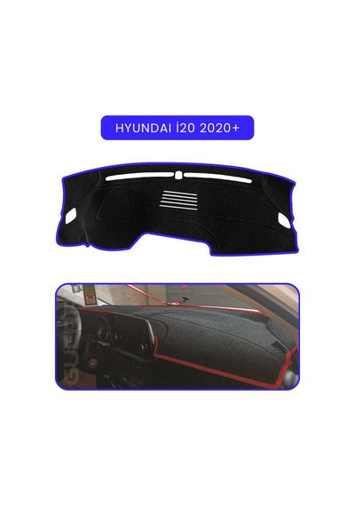 Hyundai İ20 2020+torpido Koruma Halısı Mavi Kenar