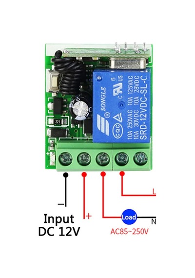 433mhz Rf 1 Uyumlu Kanal Modül Dc 12v Kablosuz Pompa Fan Lamba Perde Akıllı Ev Garaj Bariyer Kapı