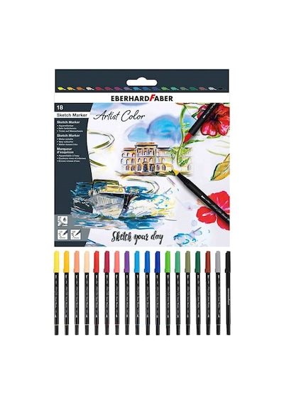 Eberhard Faber Artist Color Eskiz Markörü 18 Renk Set