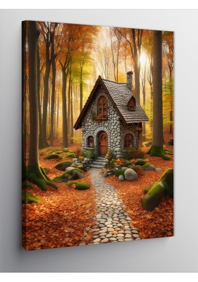 Kanvas Tablo Orman İçindeki Ev 70cmx100cm