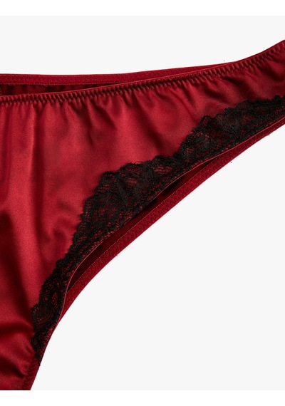 Koton Dantel Detaylı Brazilian Külot Bordo 5wlk30206mk Bordo
