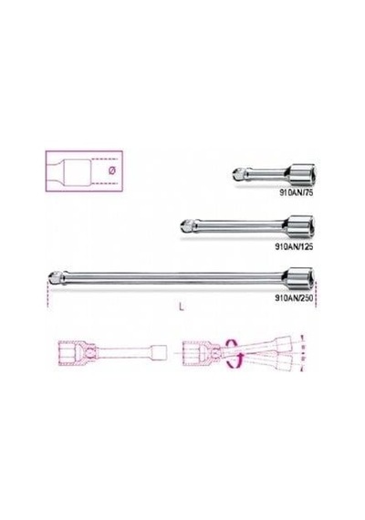 Beta 910an/75 3/8'' Açılı Uzatma 75mm