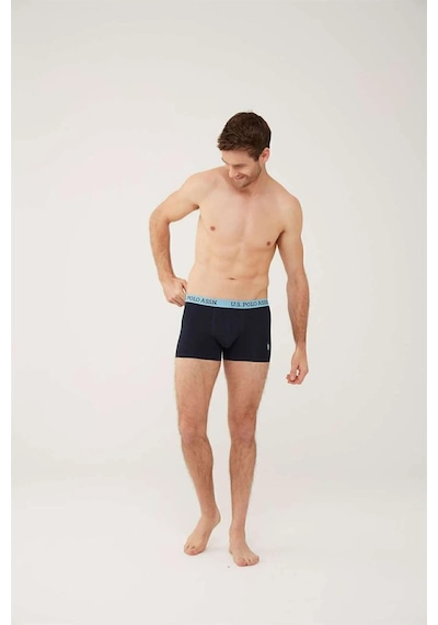 U.S. Polo Assn. Erkek, Lisanslı, Uspa, Turkuaz-lacivert Melanj, 3'lü Boxer Çok Renkli