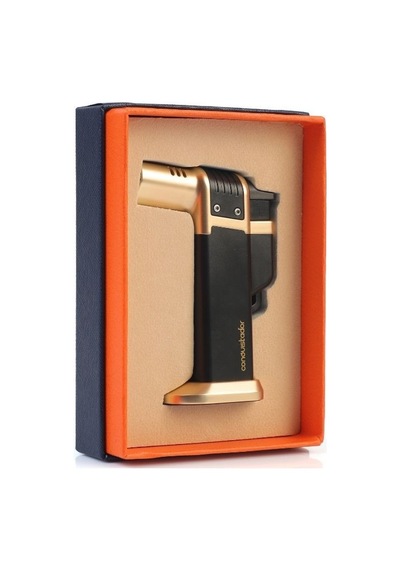 Conquistador 1li Torch Siyah/altın Metal Puro Çakmağı 8006ct