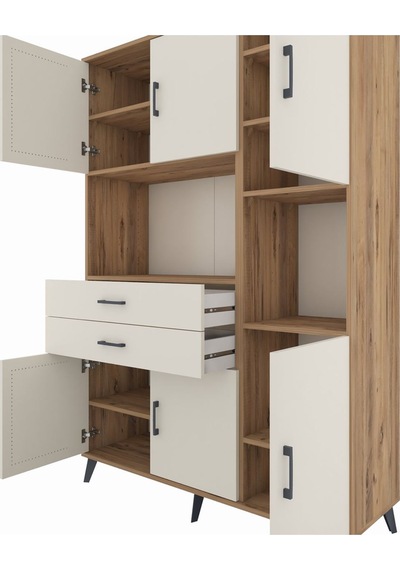 Hyperion Dolap 9 Raflı 2 Çekmeceli 6 Kapaklı 132x44x195 Çam-a... Çam Hyperion Dolap 9 Raflı 2 Çekmeceli 6 Kapaklı 132x44x195 Çam-a... Çam